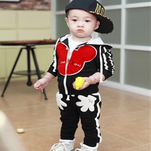 Осенняя одежда для малышей; комплект одежды для мальчиков; хлопковый спортивный костюм с мышкой из мультфильма; коллекция года; спортивный костюм из двух предметов; детская одежда для первого дня рождения