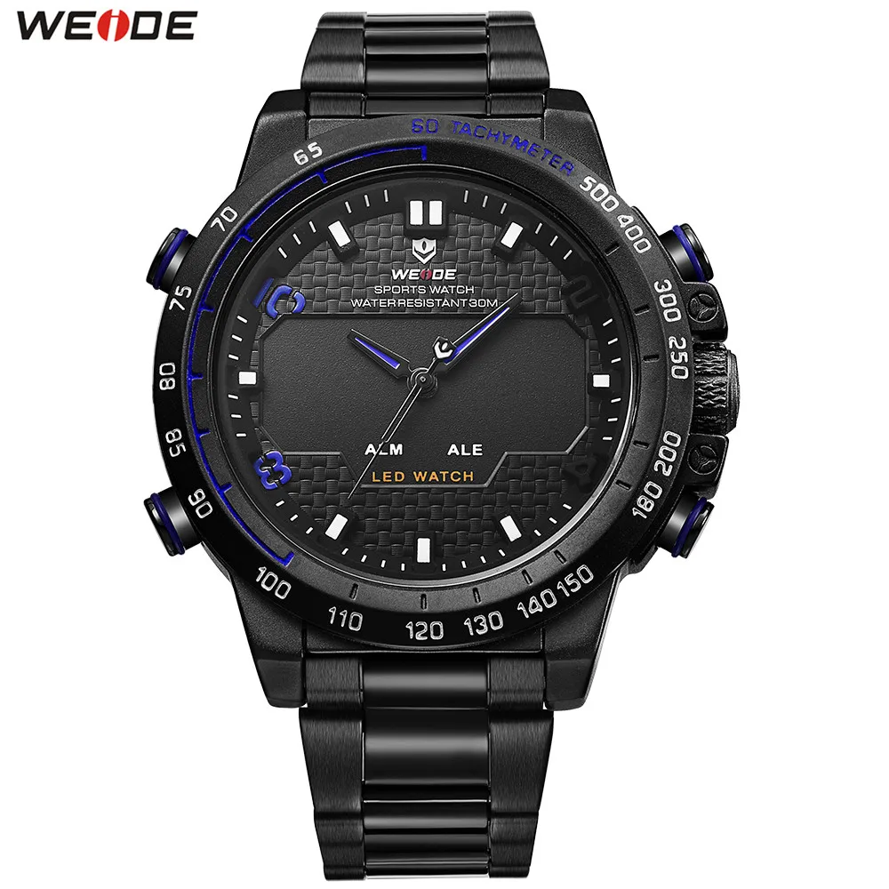 

Top Brand WEIDE Man Fashion Outdoor Sport Watch Men LED Digital Quartz Watches Steel Band Waterproof Army Wristwatches Relogios