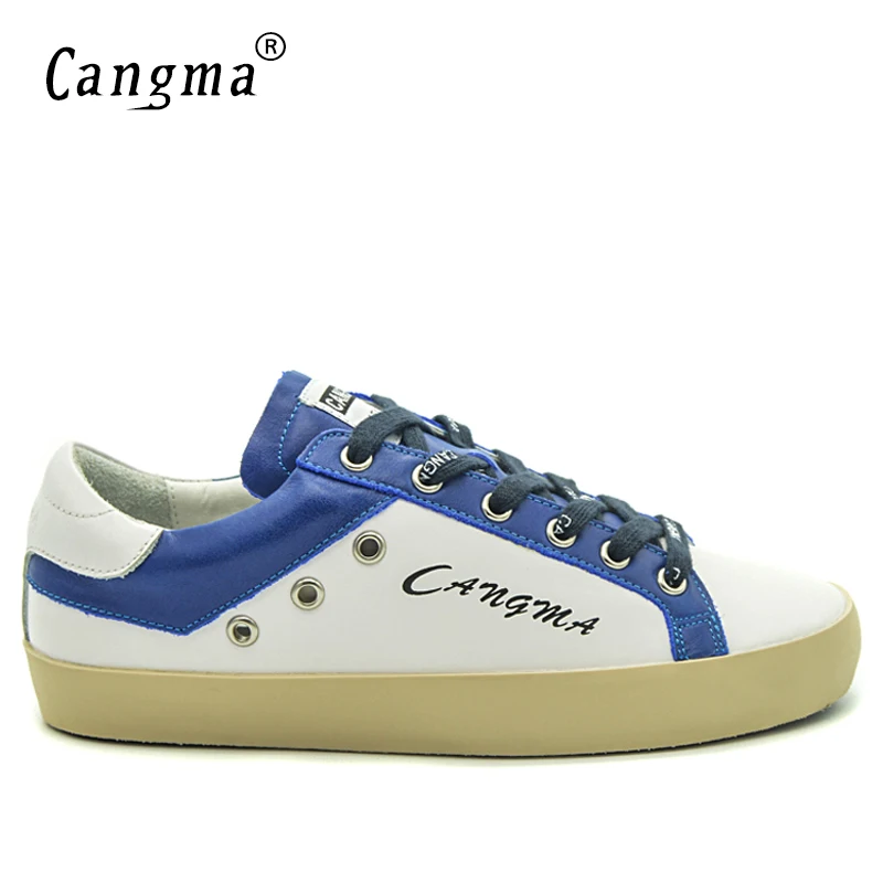 Sneakers Retro Blanc Dames Appartements Chaussures Cangma Femmes Et Rétro Retro Confort Original Bleu no Italie Cuir Minimaliste Véritable Chaussure En 6H6qpB8x