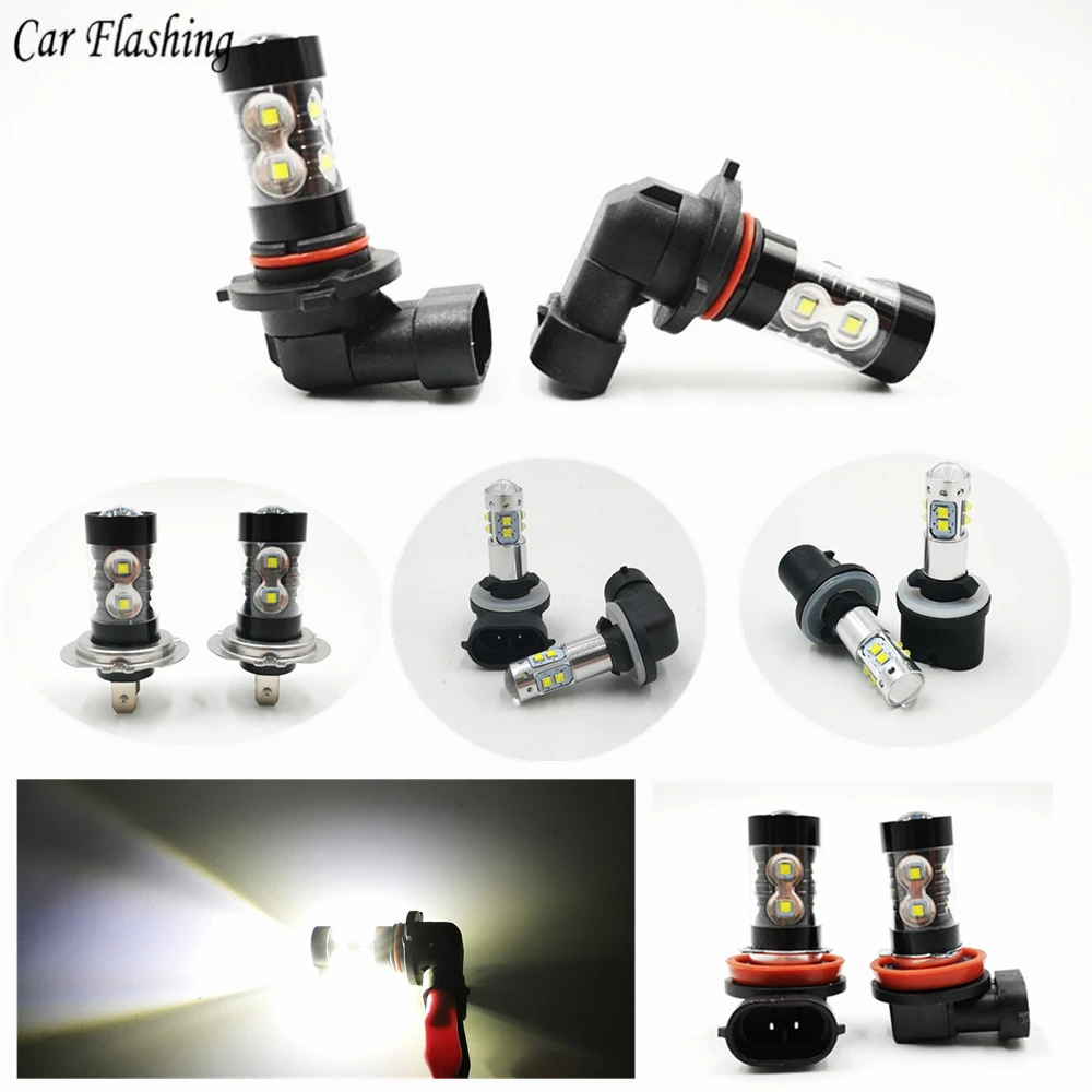 

H1 H3 H7 H8 H10 H11 880 881 LED Bulbs HB4 9006 HB3 9005 Fog Lights Driving Tail Lamp DRL parking 12V - 24V Auto 6000K White