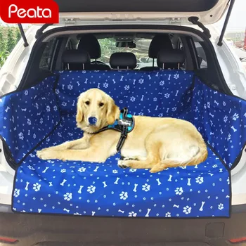 

Black Footprint Car Trunk Mat Carrier Cover Pet Blanket Cover Mat Protector Oxford Waterproof Pet Cat Dog Carrier Y