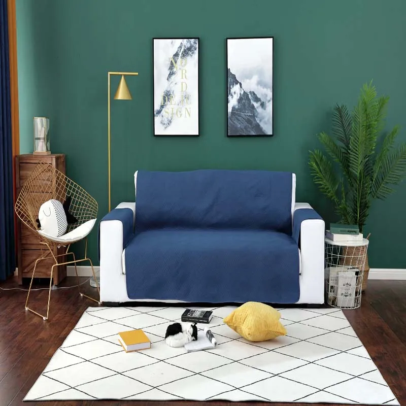 Чехол для дивана собака для детей коврик Мебель пианино протектор Реверсивный диван кресло чехол чехлов 1/2/3 сиденье - Color: blue