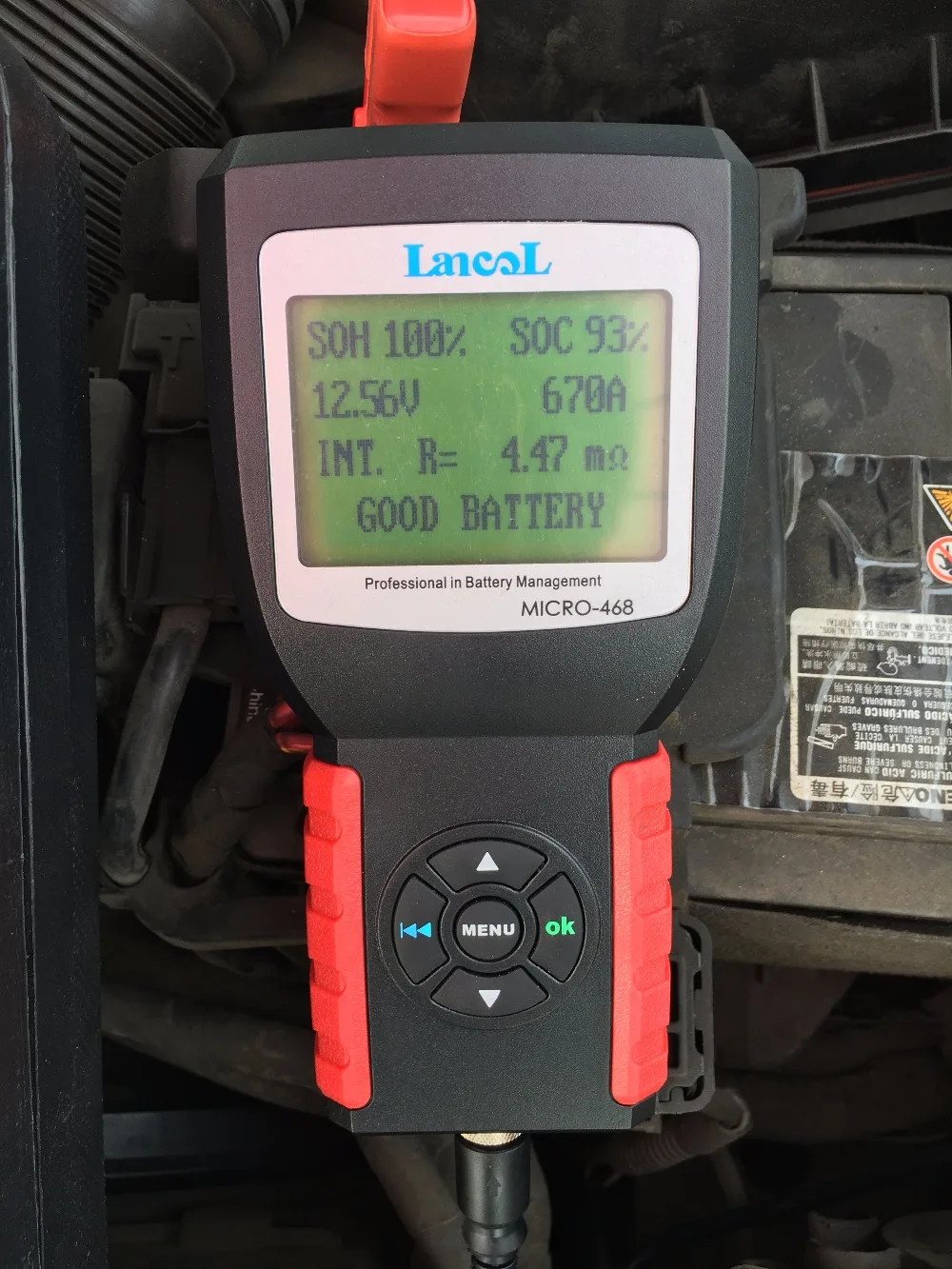 Lancol MICRO-468 12 в автомобильный/автомобильный тестер аккумуляторной батареи автомобильный тестер диагностический инструмент 100-2000 CCA тестер аккумуляторной батареи анализатор