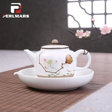 Из мультфильма «Холодное сердце» грубая лотосы ручной росписи Чай горшок держатель подставки Чай лоток китайский чайный набор кунг-фу фрукты оригинальные подставки Декор