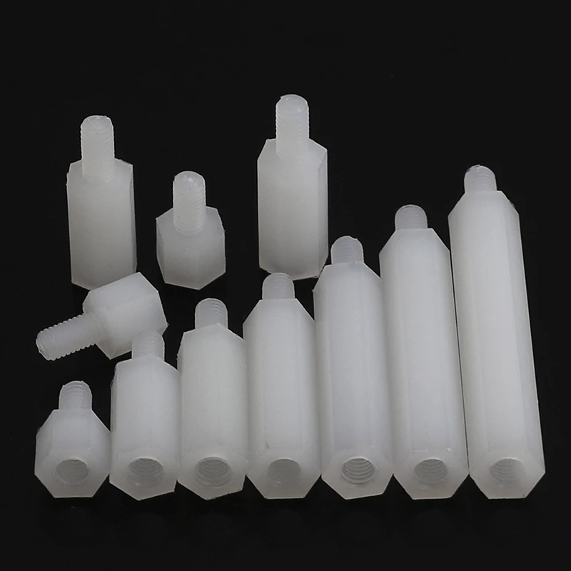 50pcs Nylon Pcb Board Spacer M2 M2.5 M3 M4 Nylon Plastic Standoff Spacer Ny66 Pillar Screws