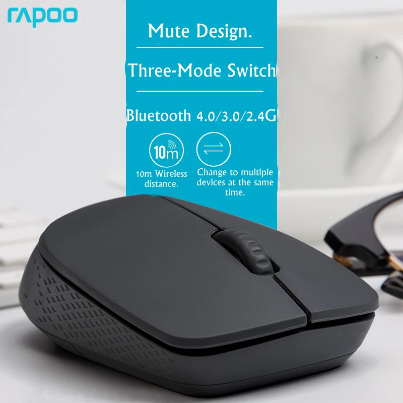 Новый Rapoo Silent Беспроводной Оптический Мышь с Bluetooth 4,0/2,4 РФ 3,0 г Mute мини Бесшумная мышь для Macbook PC ноутбук