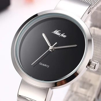 

Miss Fox Women Dress Watches Silver Color Steel Mesh Ladies Black Dial Watch Waterproof Xfcs Casual Quartz Watch For Female Girl