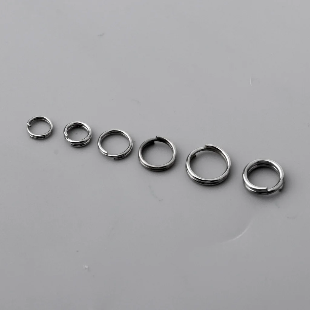 105 Pack/Box Stainless Steel Fishing Split Rings for Lures - Double Snap Loop Lure Connectors Lure split rings jump ring