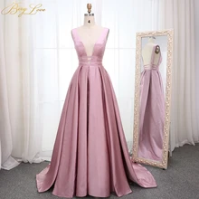 Элегантное Вечернее Платье грязного Румяна розового цвета с глубоким v-образным вырезом, атласное Длинное Платье vestidos de fiesta de noche, официальное платье для выпускного вечера abendkleider