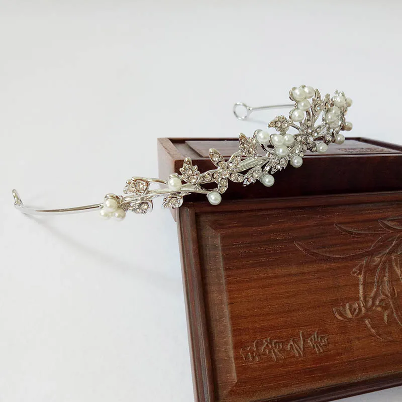Европейский кристалл жемчуг свадебные диадемы и короны свадебные украшения для волос головные украшения Стразы диадема невесты головной убор