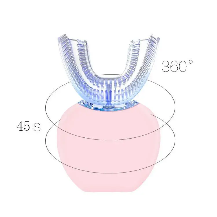 U-образный автоматический 360 градусов ультра звуковой электрический мундштук зубная щетка с синий светильник для отбеливания и стерилизации