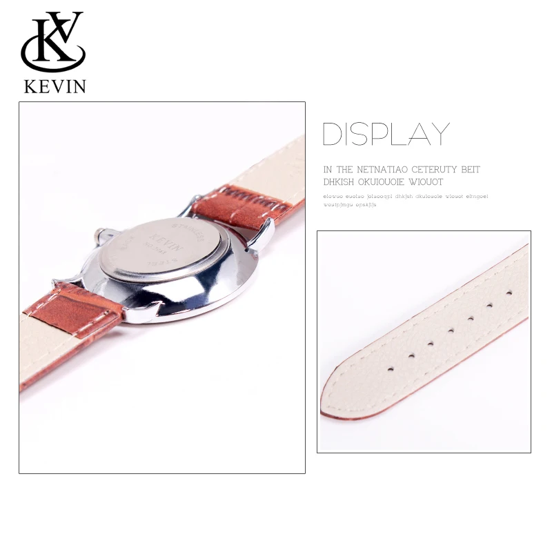 KEVIN KV 2pcs Fashion Leather Couple Watch Men Women Watches Students Gift Simple Quartz Wrist Watch Girls Boys Dropshipping