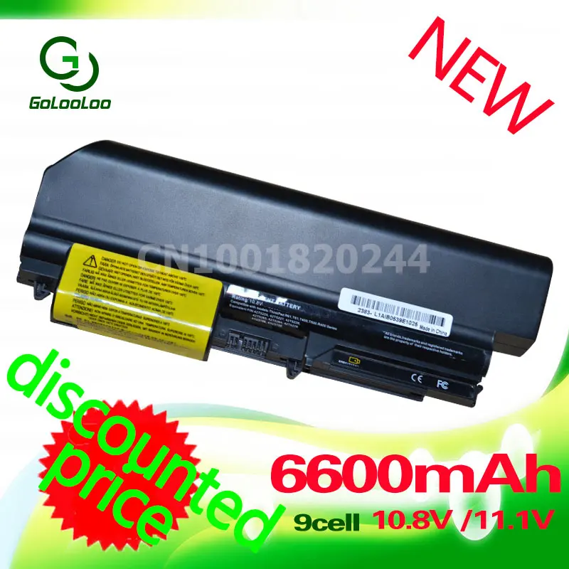 Golooloo 4400 мА/ч, Батарея для IBM lenovo ThinkPad R400 T400 R61 T400 R61i 42T4533 42T5265 42T4530 42T4532 42T4548 42T4645 42T5262