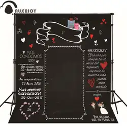Фон для фотографий allenjoy доска Сердце Романтические свадебные оригинальный дизайн виниловый фото фон на заказ 8x8ft
