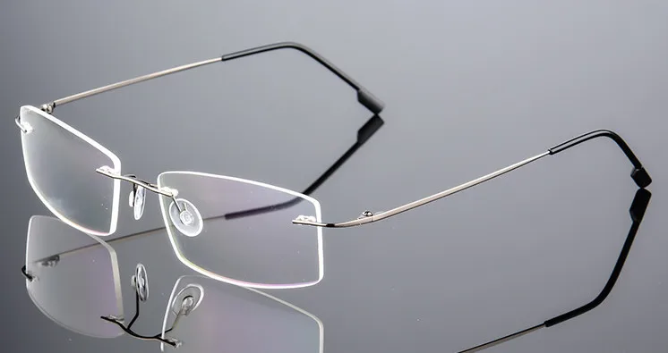 Einzigen Vision Rahmen Kurzsichtig Mopia Randlose Brillen silber Myopie Gläser grau purpurrot Männer Angepasst Schwarzes rot Frauen Für Eyesilove 17xPwq1