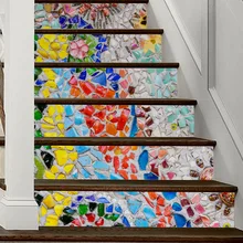 Скандинавские Красочные Каменные декоративные Стикеры для лестницы смешное искусство наклейки на стену для спальни гостиной Декор для ванной, дома FS072