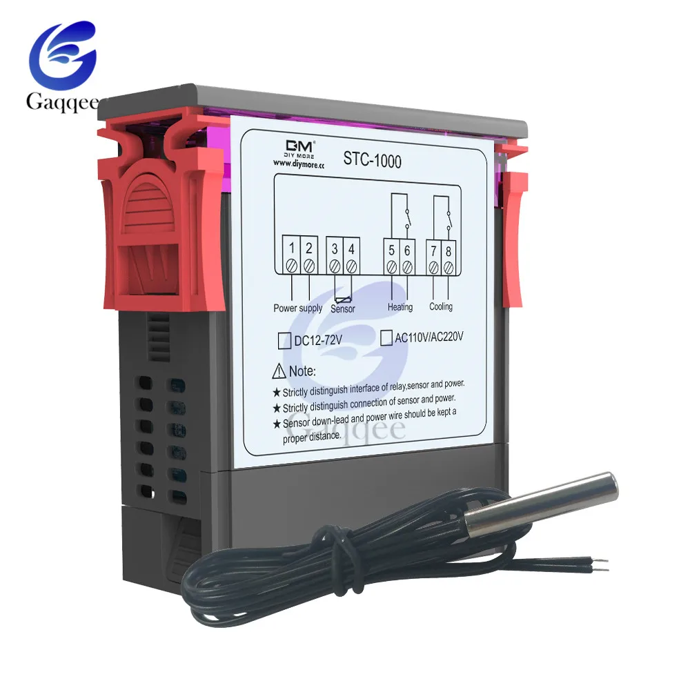 СВЕТОДИОДНЫЙ цифровой Температура регулятор STC-1000 DC 12 V-72 V 24V 220V терморегулятор Термостат для инкубатора W/обогреватель радиатор