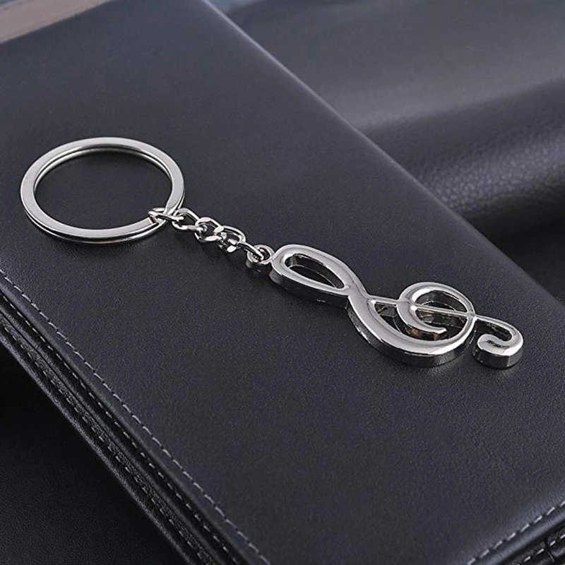 

Fashion Music Keychain Key Ring Silver Musical Note Key Chain Metal Music Symbol Keychains Chorus Gift for Student Friend Gift