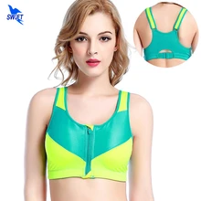 Бюстгальтер для бега йоги спорта на молнии спереди мягкий пуш-ап с амортизатором без косточек укороченный топ профессиональная спортивная майка для занятия фитнесом жилет