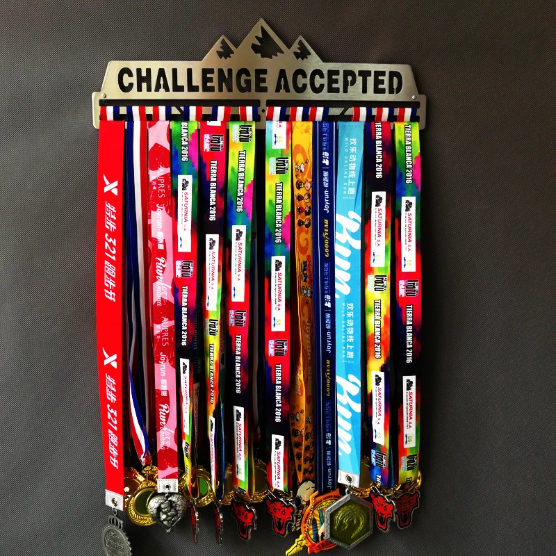 Challenge accepted medal hanger Sport medal hanger for