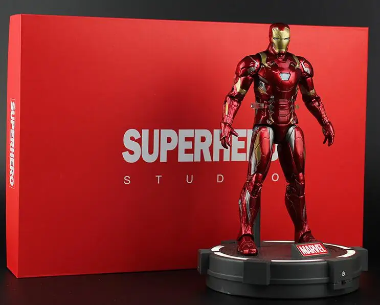 

Tobyfancy Movie The Avengers Iron-Man Captain America Black Panther PVC Figure Superhero Studio Model For Kids Gifts