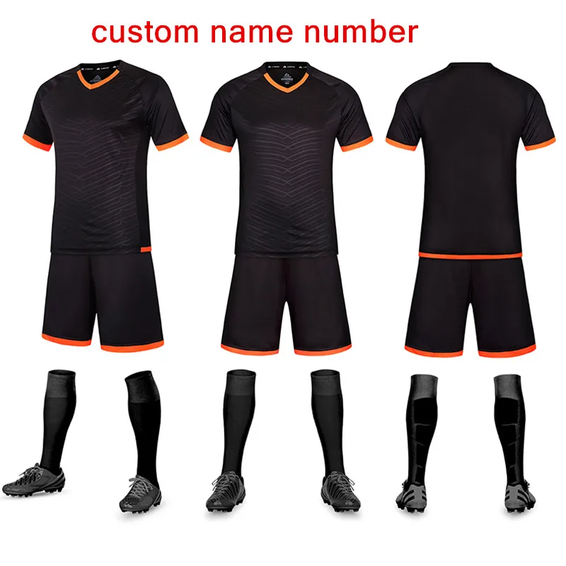 Футбольная форма для мальчиков football uniforms Пользовательский номер вашего номера высокого качества дышащий надпись на футболке - Цвет: custom name number