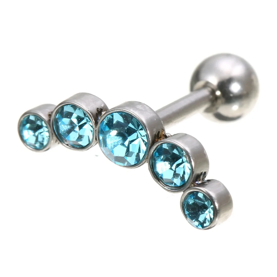 1PC Surgical Steel CZ Crystal Tragus Barbell Stud Cartilage Helix Upper Ear Stud Earring Women Body Piercing Jewelry Shellhard