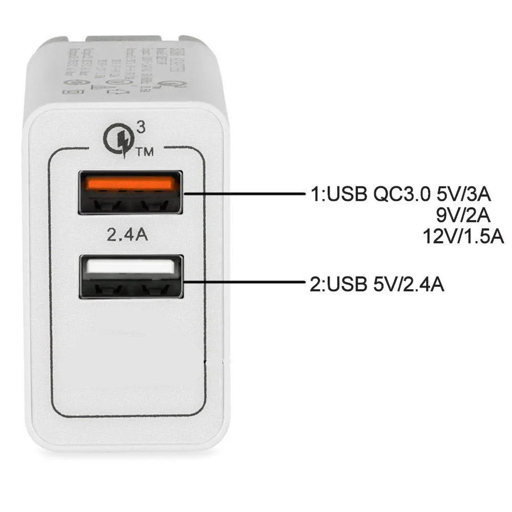 VOXLINK USB зарядное устройство 3,0 240 в быстрое зарядное устройство для телефона для iPhone X xs 8 7 iPad samsung Galaxy s8 s9 s10 Galaxy htc Xiaomi huawei Nexus