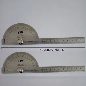 

10cm 180 degree Protractor Angle Finder Rotary Measuring Ruler Stainless Steel For Woodworking Tools Measuring Angles