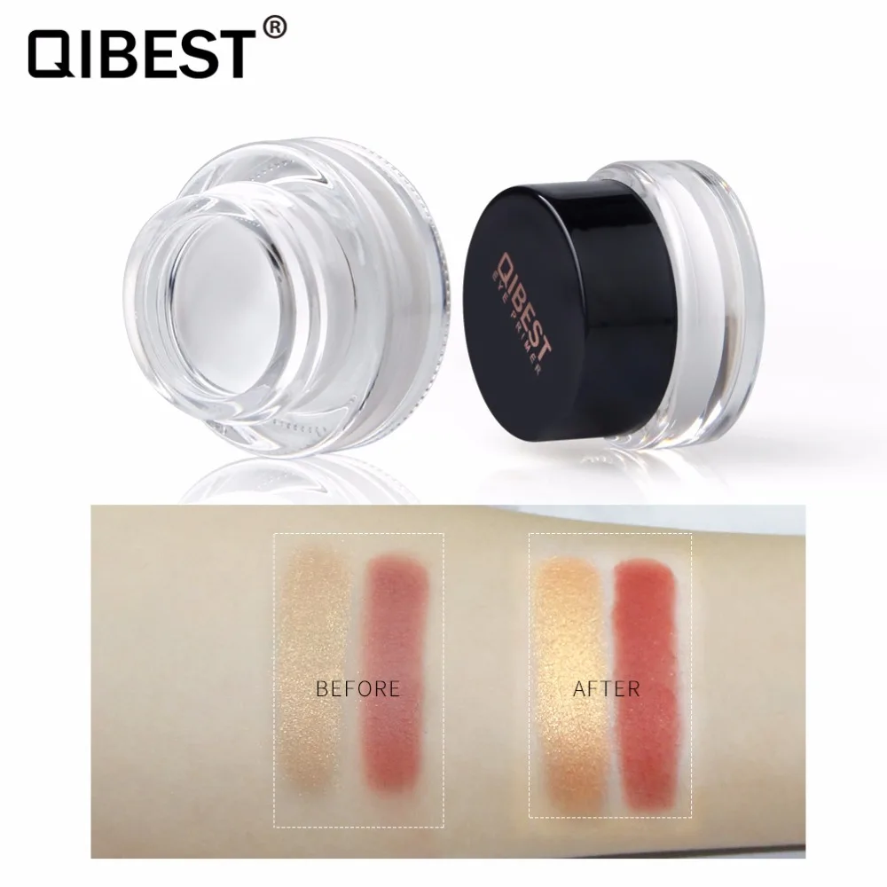Qibest eye makeup base foundation cream waterproof long lasting brighten white color eyeshadow