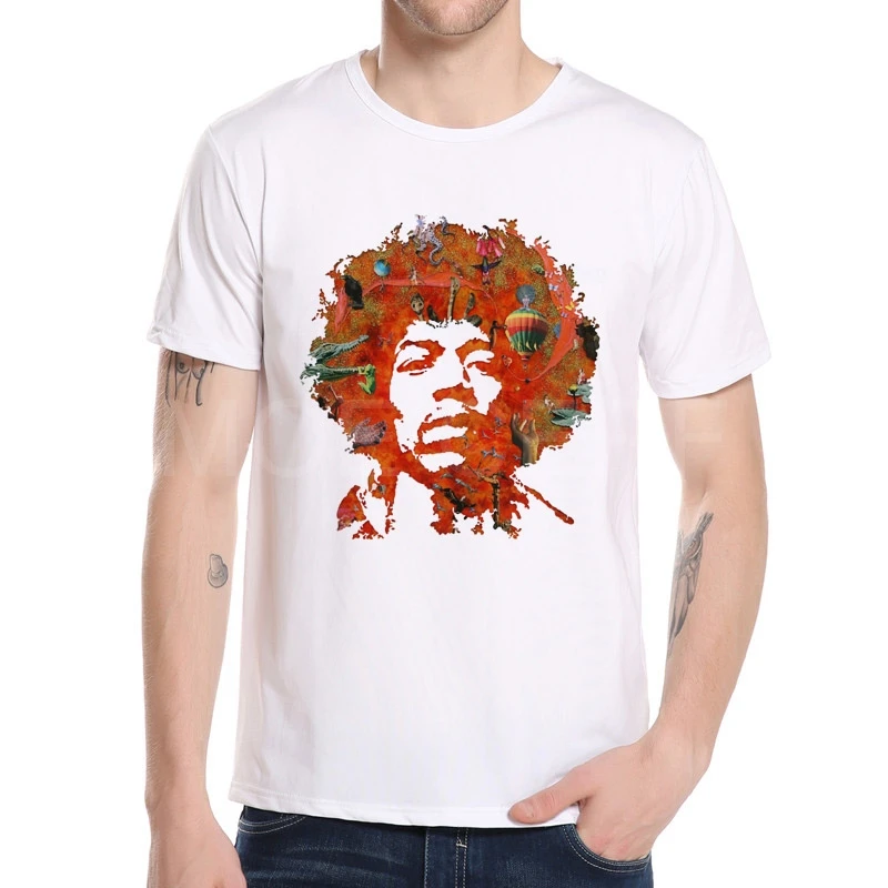 

Personality Painting Jimi Hendrix Men T Shirt Man Summer O Neck Novelty Tee Adult New Coming Size xxxl Top Boy Tee Shirt M27-11#