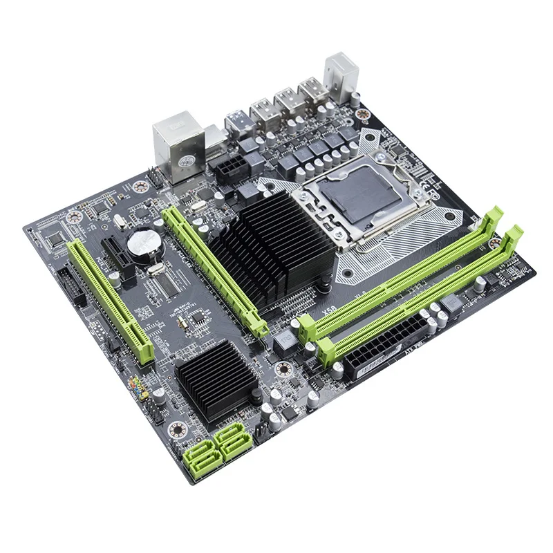 X58 اللوحة LGA1366 USB2.0 USB3.0 SATA2.0 PCI-16x3.0 زيون 32 ram ECC