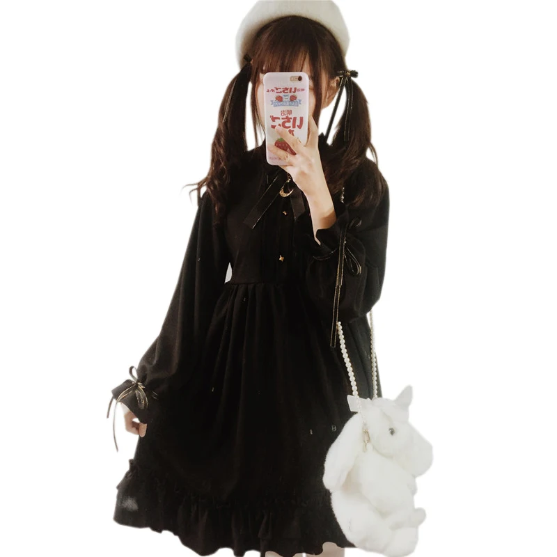 

Lolita Gothic Dark Retro Court Long Sleeve Dress