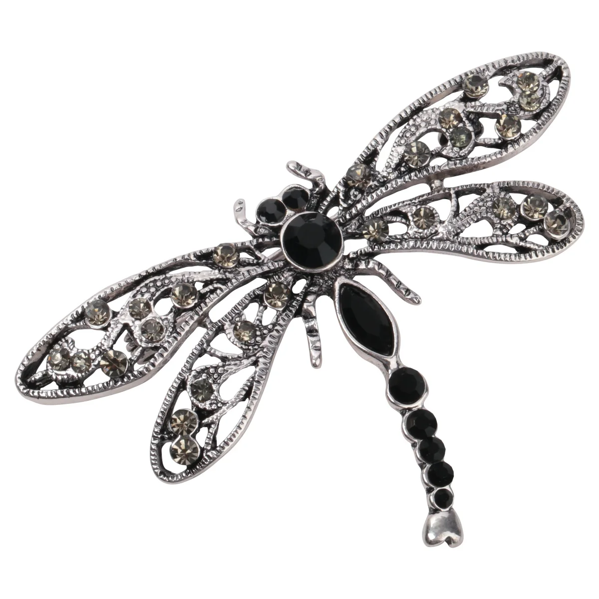 Dragonfly brooch pin gold silver color W crystal fashion jewelry gift