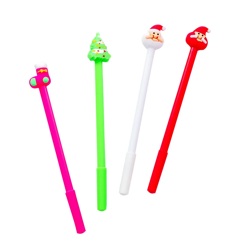 

1pcs/lot Santa Claus stereo head Christmas gel pen 0.5mm 4 random writing signing pen stationery escolar