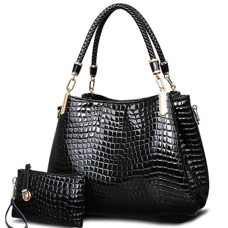 

2016 new trend ladies crocodile pattern large bag large capacity shoulder slung handbag.