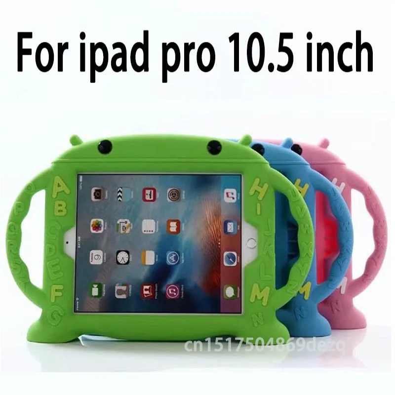 

Case for iPad pro 10.5 inch, handgrip stand Shock Proof Silicon full body cover Kids Children Safe rubber shell +Stylus