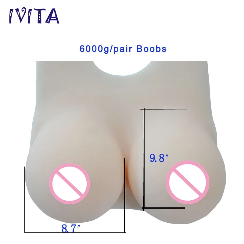 Мягкая и Реалистичная силиконовая нагрудная форма IVITA 6000 г для трансвеститов