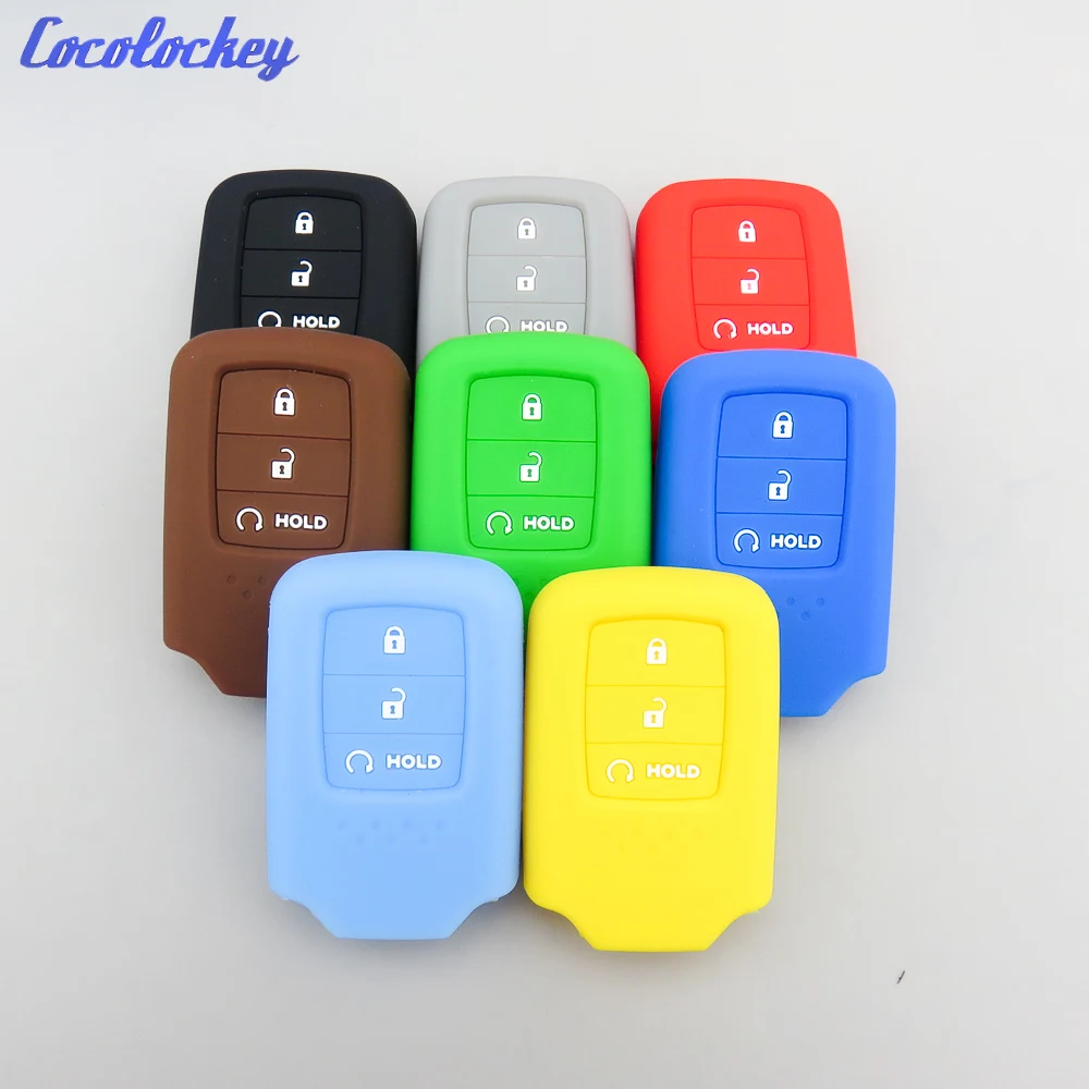 Cocolockey Silicone Key Fob Cover Case Shell for Honda CITY 2017 Accord Vezel Civic Pilot CRV HRV JAZZ Remote Keyless Holder | Автомобили
