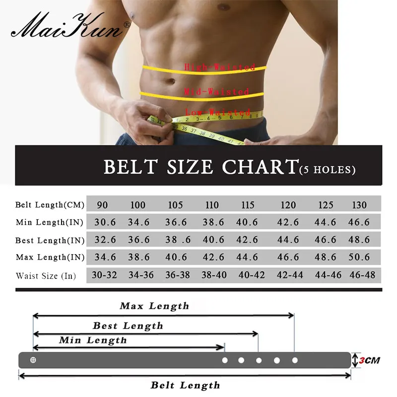 Maikun Belts for Men Luxury Reversible Pin Buckle Male Belt Fashion Men Genuine Leather Belts For Jeans