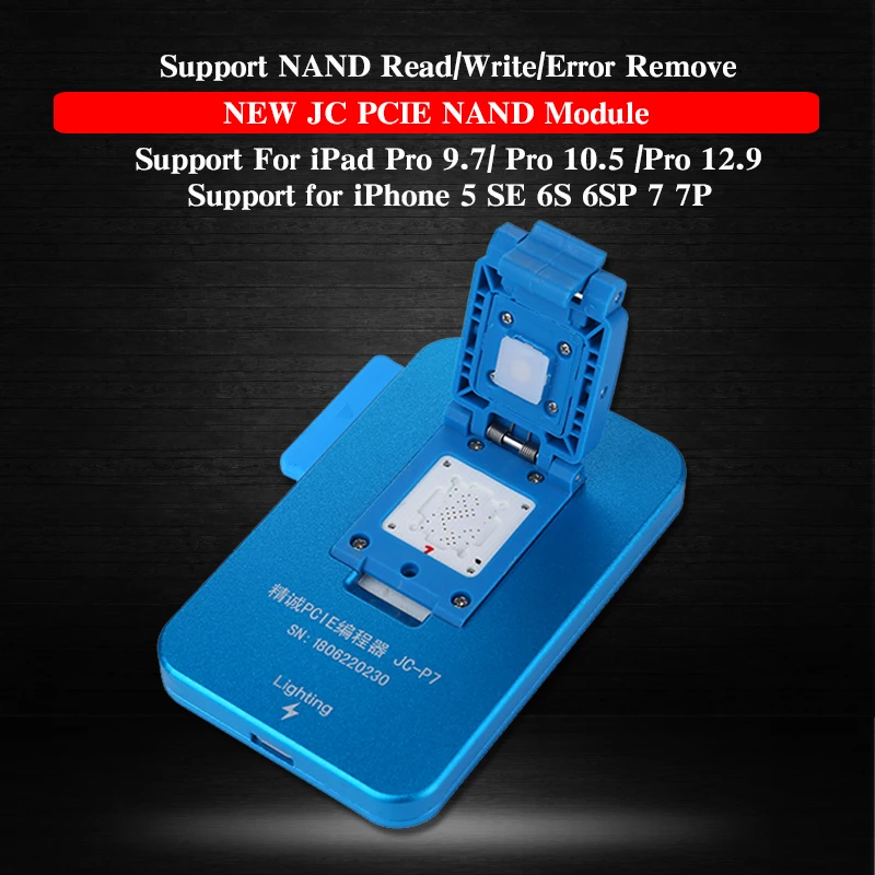 

JC Pro1000S JC P7 HDD NAND Programmer PCIE NAND SN Read Write Error Remove Module for iPhone 7P 7 6SP 6S 5SE iPad Pro Repair