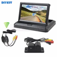 DIYKIT Беспроводной 5 Дюймов Складной Монитор Автомобиля Заднего вида Монитор Парковочный Радар Датчик 2 в 1 Камера Автомобиля Парковочная Система