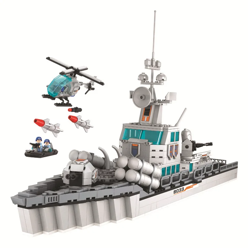 

710pcs Ww2 Military series Naval destroyer education Building Block Toy For Children Christmas gift