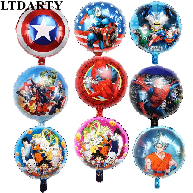 

50pcs/lot 45*45cm batman Superman Batman Spiderman Foil balloons baby birthday party Hero helium Globos Decoration Ball boy toys