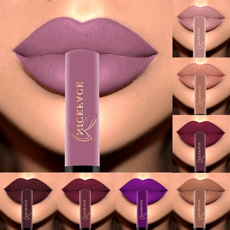 

Lips Makeup Matte Lip Gloss Long Lasting Waterproof Nude Liquid Lipstick Make Up Red Lip Colors Sexy Matte Lipgloss