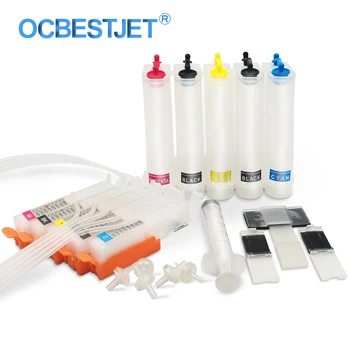 

5Colors/Set For Canon PGI-770 CLI-771 Continuous Ink Supply System CISS Ink Tank With ARC Chip For Canon PIXMA MG5770 MG6870