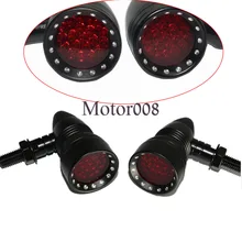 Универсальный мотоцикл Красный светодиодный черный корпус задний указатель поворота Стоп-сигнал задний фонарь для Harley Chopper Custom Suzuki