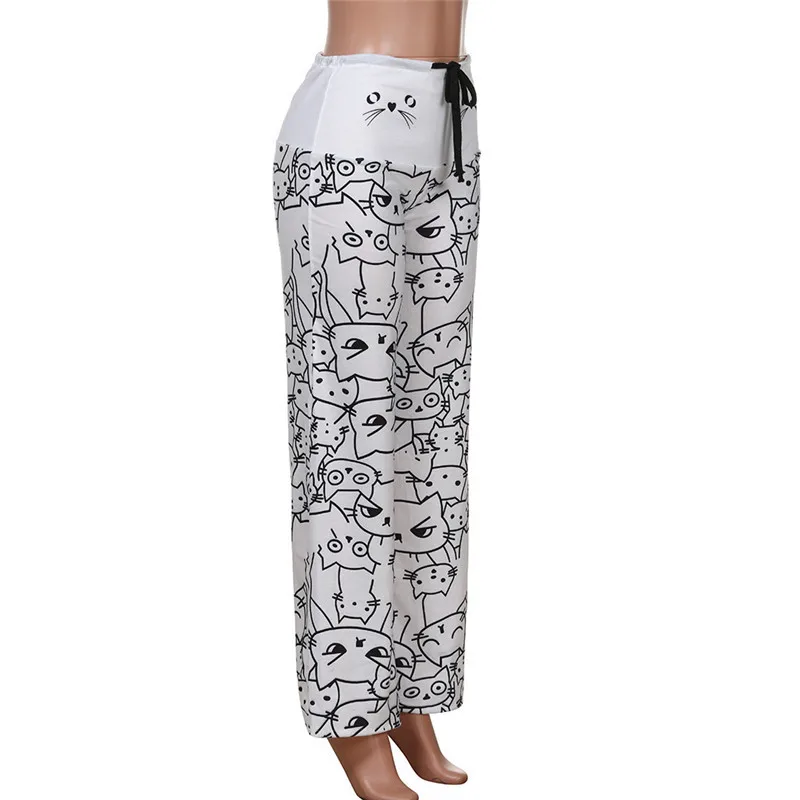 DY@ Fashion длинные женские повседневные брюки из полиэстера с принтом кота