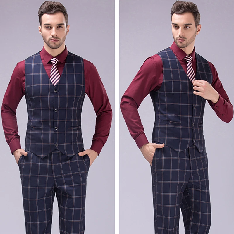 men's plaid vest and pants