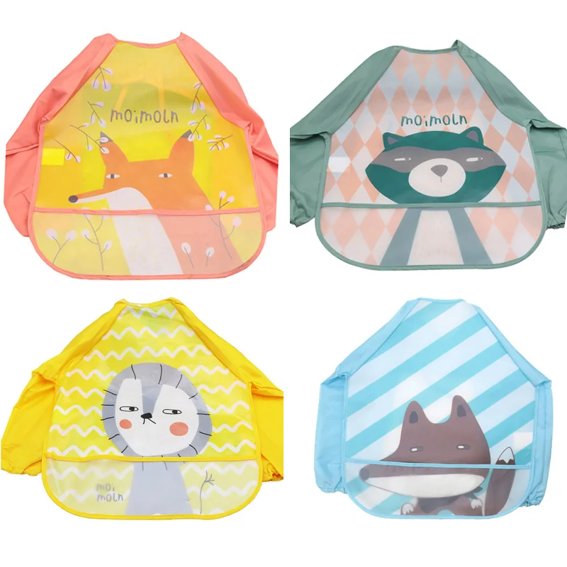 Baby Long Sleeve Apron Children Feeding Smock Bibs Cotton Cartoon Animal Print Saliva Towel Baby Cotton Bibs Soft Baby Stuff Baby Long Sleeve Apron Children Feeding Smock Bibs Cotton Cartoon Animal Print Saliva Towel Baby Cotton Bibs Soft Baby Stuff
